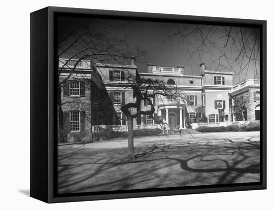 Exterior View of the Roosevelt Family Mansion, Birthplace of Pres. Franklin D. Roosevelt-Margaret Bourke-White-Framed Stretched Canvas