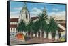 Exterior View of the Santa Fe Station - San Diego, CA-Lantern Press-Framed Stretched Canvas