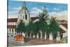 Exterior View of the Santa Fe Station - San Diego, CA-Lantern Press-Stretched Canvas