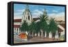 Exterior View of the Santa Fe Station - San Diego, CA-Lantern Press-Framed Stretched Canvas