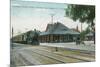 Exterior View of the Southern Pacific Depot - Stockton, CA-Lantern Press-Mounted Premium Giclee Print