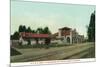 Exterior View of the Southern Pacific Railroad Depot - Burlingame, CA-Lantern Press-Mounted Art Print