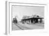 Exterior View of the Train Depot - Toppenish, WA-Lantern Press-Framed Art Print