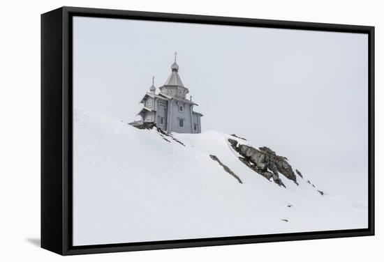 Exterior View of the Trinity Church at Belingshausen Russian Research Station-Michael Nolan-Framed Stretched Canvas