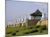 Exterior Wall with 108 Stupas at Erdene Zuu Monastery, Kharkhorin, Karakorum, Ovorkhangai, Mongolia-Bruno Morandi-Mounted Photographic Print