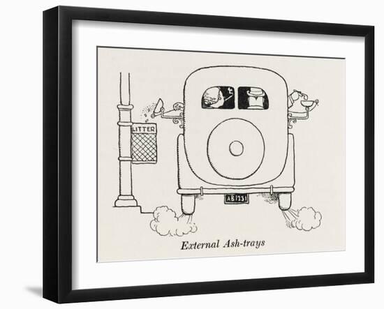 External Car Ashtrays-William Heath Robinson-Framed Art Print