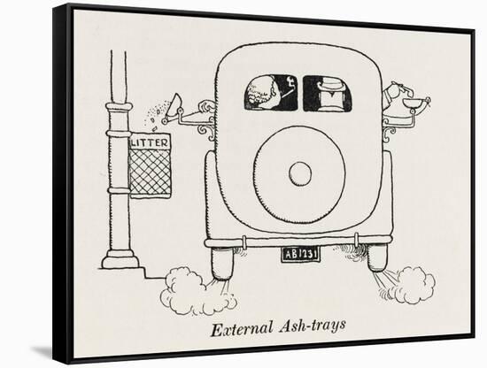 External Car Ashtrays-William Heath Robinson-Framed Stretched Canvas