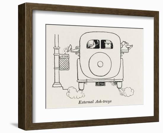 External Car Ashtrays-William Heath Robinson-Framed Art Print