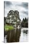 Externsteine with Wiembecke pond-By-Stretched Canvas