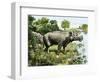 Extirpated Species of Rhinoceros Uintatherium (Uintathere) in the Lands Where the State of Wyoming-null-Framed Giclee Print