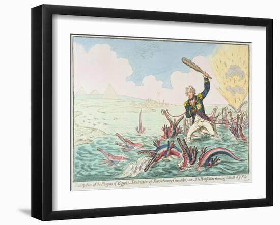 Extirpation of the Plagues of Egypt:- Destruction of Revolutionary Crocodiles, 1798-James Gillray-Framed Giclee Print