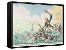 Extirpation of the Plagues of Egypt:- Destruction of Revolutionary Crocodiles, 1798-James Gillray-Framed Stretched Canvas