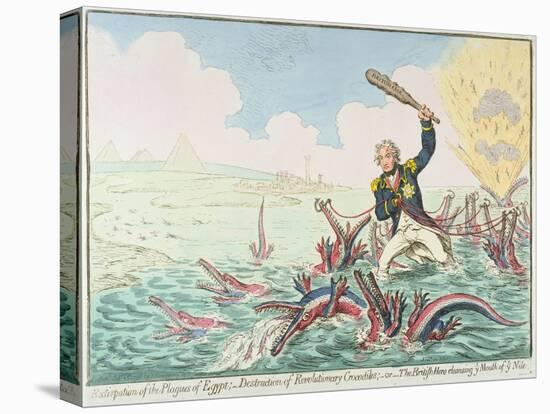 Extirpation of the Plagues of Egypt:- Destruction of Revolutionary Crocodiles, 1798-James Gillray-Stretched Canvas