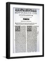 Extract of the Hippocratic Oath in Latin and Greek, 1588 (Vellum)-Italian-Framed Giclee Print