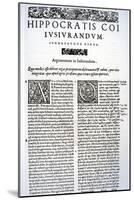 Extract of the Hippocratic Oath in Latin and Greek, 1588 (Vellum)-Italian-Mounted Giclee Print