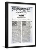 Extract of the Hippocratic Oath in Latin and Greek, 1588 (Vellum)-Italian-Framed Giclee Print