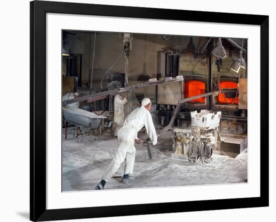 Extracting a Steel Bath from the Furnace at Ideal Standard in Hull, Humberside, 1967-Michael Walters-Framed Photographic Print