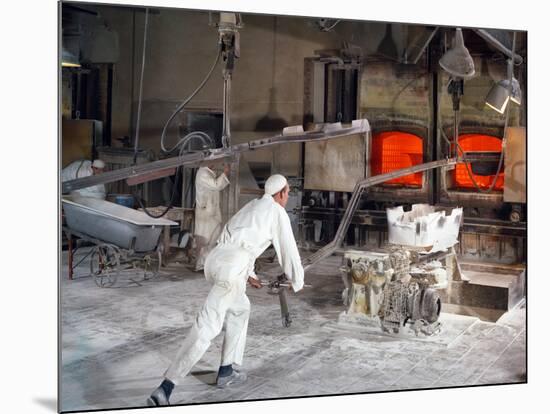 Extracting a Steel Bath from the Furnace at Ideal Standard in Hull, Humberside, 1967-Michael Walters-Mounted Photographic Print
