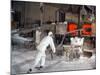 Extracting a Steel Bath from the Furnace at Ideal Standard in Hull, Humberside, 1967-Michael Walters-Mounted Photographic Print