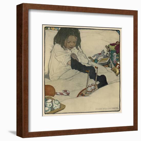Extraordinary Number of Presents in Her Stocking-null-Framed Art Print