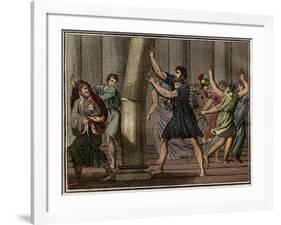 Extraordinary strength of Milo of Croton (Milon de Crotone)-French School-Framed Giclee Print