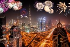 Amazing New Year Fireworks Display in Dubai, UAE-extravagantni-Photographic Print