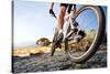 Extreme Mountain Bike Sport Athlete Man Riding Outdoors Lifestyle Trail-warrengoldswain-Stretched Canvas