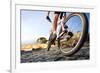 Extreme Mountain Bike Sport Athlete Man Riding Outdoors Lifestyle Trail-warrengoldswain-Framed Photographic Print