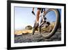 Extreme Mountain Bike Sport Athlete Man Riding Outdoors Lifestyle Trail-warrengoldswain-Framed Photographic Print