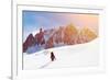 Extreme Sport. Lone Hikers in Winter Mountains-Vixit-Framed Photographic Print