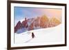 Extreme Sport. Lone Hikers in Winter Mountains-Vixit-Framed Photographic Print