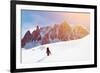 Extreme Sport. Lone Hikers in Winter Mountains-Vixit-Framed Photographic Print