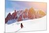 Extreme Sport. Lone Hikers in Winter Mountains-Vixit-Mounted Photographic Print