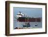 Exxon Mediterranean in Harbor alongside Boats-Paul Richards-Framed Photographic Print