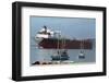 Exxon Mediterranean in Harbor alongside Boats-Paul Richards-Framed Photographic Print