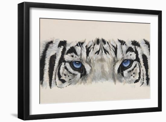 Eye-Catching White Tiger-Barbara Keith-Framed Giclee Print