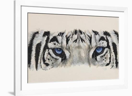 Eye-Catching White Tiger-Barbara Keith-Framed Giclee Print