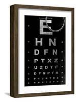 Eye Chart & Magnifying Glass-null-Framed Art Print