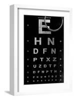 Eye Chart & Magnifying Glass-null-Framed Art Print