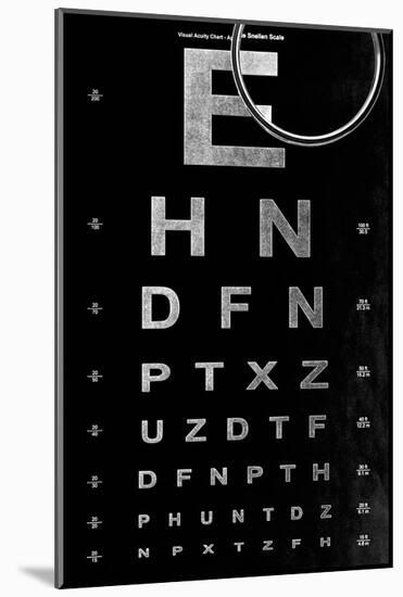 Eye Chart & Magnifying Glass-null-Mounted Art Print