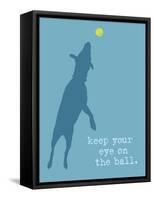 Eye On The Ball - Blue Version-Dog is Good-Framed Stretched Canvas