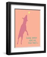 Eye On The Ball - Orange Version-Dog is Good-Framed Art Print