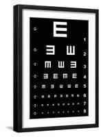 Eye Test Chart - White on Black-oriontrail2-Framed Art Print