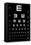 Eye Test Chart - White on Black-oriontrail2-Framed Stretched Canvas