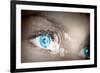 Eye Viewing Digital Information Represented By Circles And Signs-Sergey Nivens-Framed Art Print