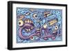 Eyeballs and Teeth Pattern-FlyLand Designs-Framed Giclee Print