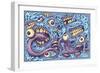 Eyeballs and Teeth Pattern-FlyLand Designs-Framed Giclee Print