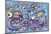 Eyeballs and Teeth Pattern-FlyLand Designs-Mounted Giclee Print