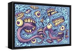 Eyeballs and Teeth Pattern-FlyLand Designs-Framed Stretched Canvas
