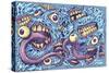 Eyeballs and Teeth Pattern-FlyLand Designs-Stretched Canvas